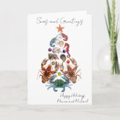 Carte Homard de crabe Arbre de Noël Mer de Crustacés (Devant)