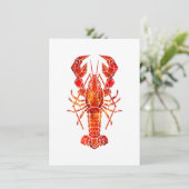 Carte Homard polygonal rouge (Debout devant)