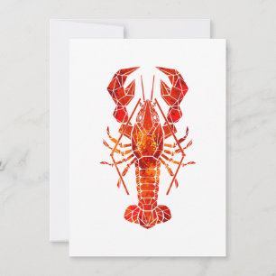 Carte Homard polygonal rouge
