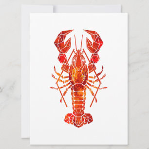 Carte Homard polygonal rouge