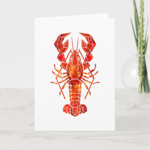 Carte Homard polygonal rouge