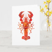 Carte Homard polygonal rouge (Fleur jaune)