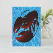 Carte Homard rouge caricature mignon (Debout devant)