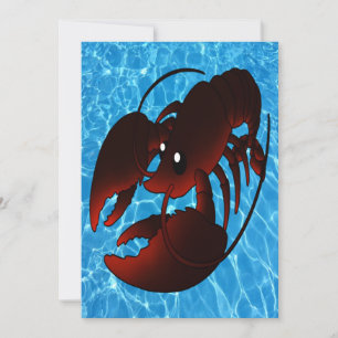 Carte Homard rouge caricature mignon