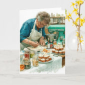 Carte Home Baker In Aquarelles (Fleur jaune)