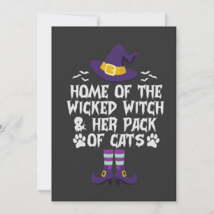 Carte Home Of The Wicked Witch & Her Pack of Cats Funny