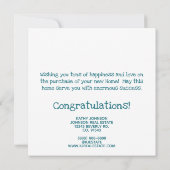 Carte Home Sweet Home Custom Turquoise Green Garden Real (Dos)