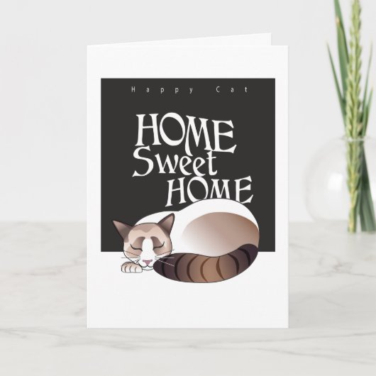 Carte Home sweet home - Happy cat (Devant)