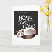 Carte Home sweet home - Happy cat (Fleur jaune)