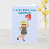 Carte Homegirl de joyeux anniversaire (Fleur jaune)