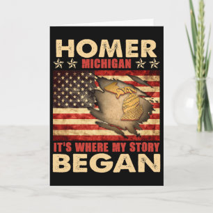 Carte Homer Michigan Usa Drapeau 4 Juillet