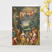 Carte Hommage à la déesse Flora, Fête des Dieux (Fleur jaune)