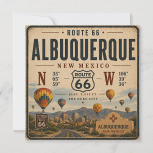 Carte Hommage à la skyline vintage d'Albuquerque