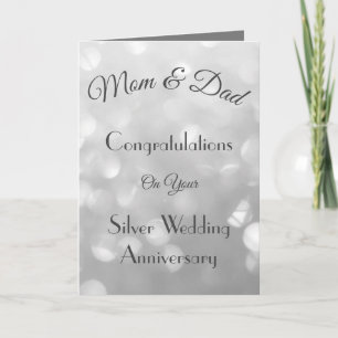 Carte Hommage à Maman & Papa Silver Anniversaire