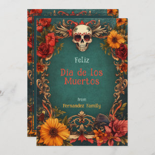 Carte 💀 Hommage Floral Personnalisable Dia de Muertos