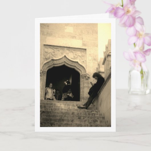 Carte Homme à l'extérieur de la Llotja de la Seda, Valen (Orchidée)