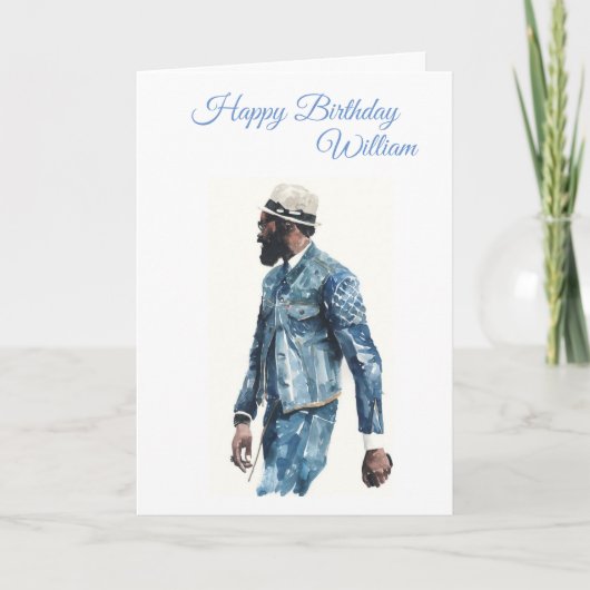 Carte Homme afro-américain - Anniversaire (Devant)