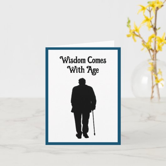 Carte Homme âgé Marcher noir Silhouette dessin Art (Fleur jaune)