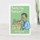 Carte Homme Asiatique Enseignant - Merci enseignant (Devant)