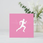 Carte Homme coureurs Silhouette sur Arrière - plan rose (Debout devant)