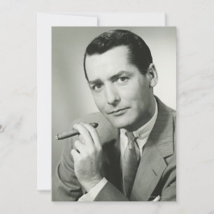 Carte Homme d'affaires Fumer le cigare