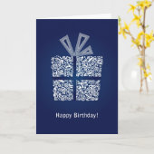 Carte homme d'anniversaire bleu heureux avec boîte (Fleur jaune)