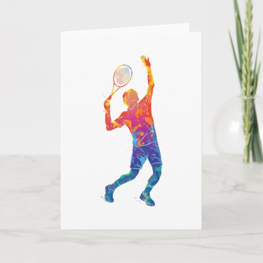 Carte Homme de tennis Watercolor (Devant)