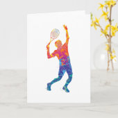 Carte Homme de tennis Watercolor (Fleur jaune)