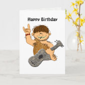 Carte Homme des cavernes drôle de bande dessinée avec le (Fleur jaune)