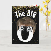 Carte Homme du 50e anniversaire en noir (Fleur jaune)