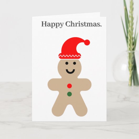 Carte Homme en pain d'épice de Noël éditable joyeux (Devant)