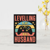 Carte Homme Gamer Mari Levelup Mariage Fiançailles (Fleur jaune)