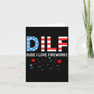Carte Homme Papa Cool Mec Love Feux d'Artifice Sarcasiqu