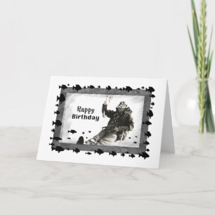 Carte Homme Pêche sur glace, Anniversaire, Vide