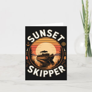 Carte Homme skipper coucher de soleil bateau ponton vie
