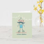 Carte Homme sur Rollerskates (Fleur jaune)