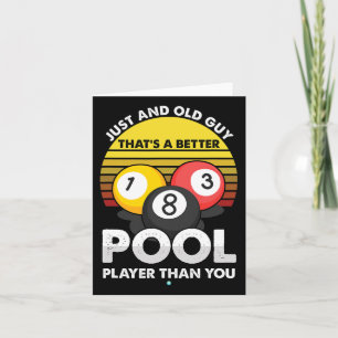 Carte Homme Vieux Lecteur de piscine Guy - Drôle Billard