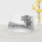 Carte Hommes avec chevaux de bât regardant au-dessus (Fleur jaune)