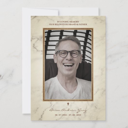 Carte Hommes funéraires Aimés Un Père Mari Décédé (Devant)