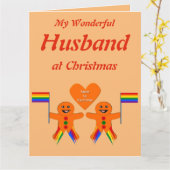 Carte Hommes gays Noël pain d'épices Couple mari (Fleur jaune)