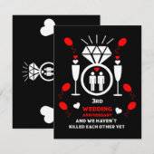 Carte Hommes homosexuels 3e anniversaire de Mariage (Devant / Derrière)