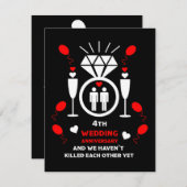 Carte Hommes homosexuels 4e anniversaire de Mariage (Devant / Derrière)