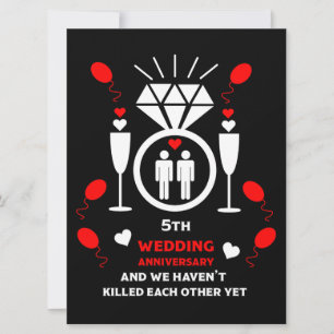 Carte Hommes homosexuels 5e anniversaire de Mariage
