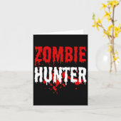 Carte Hommes Zombie Hunter Effrayant Halloween (Fleur jaune)