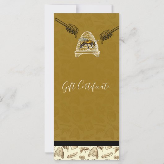 Carte Honey Bee Beehive Certificat cadeau biologique Vin (Devant)
