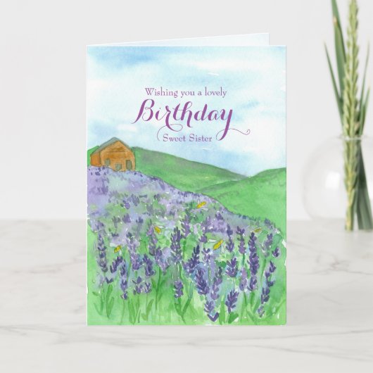 Carte Honey Bees Lavender Field Joyeuse Anniversaire Soe (Devant)