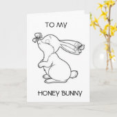 CARTE HONEY BUNNY FÊTONS NOTRE "ANNIVERSAIRE" (Fleur jaune)