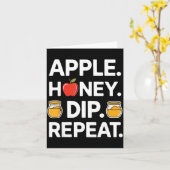 Carte Honey Dip Repeat Funny Rosh Hashanah Jewish New Ye (Fleur jaune)
