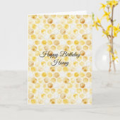 Carte Honeycomb Gold Yellow Birthday (Fleur jaune)