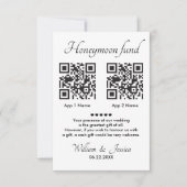 Carte Honeymoon Fund With 2 QR Code And Photo (Devant)